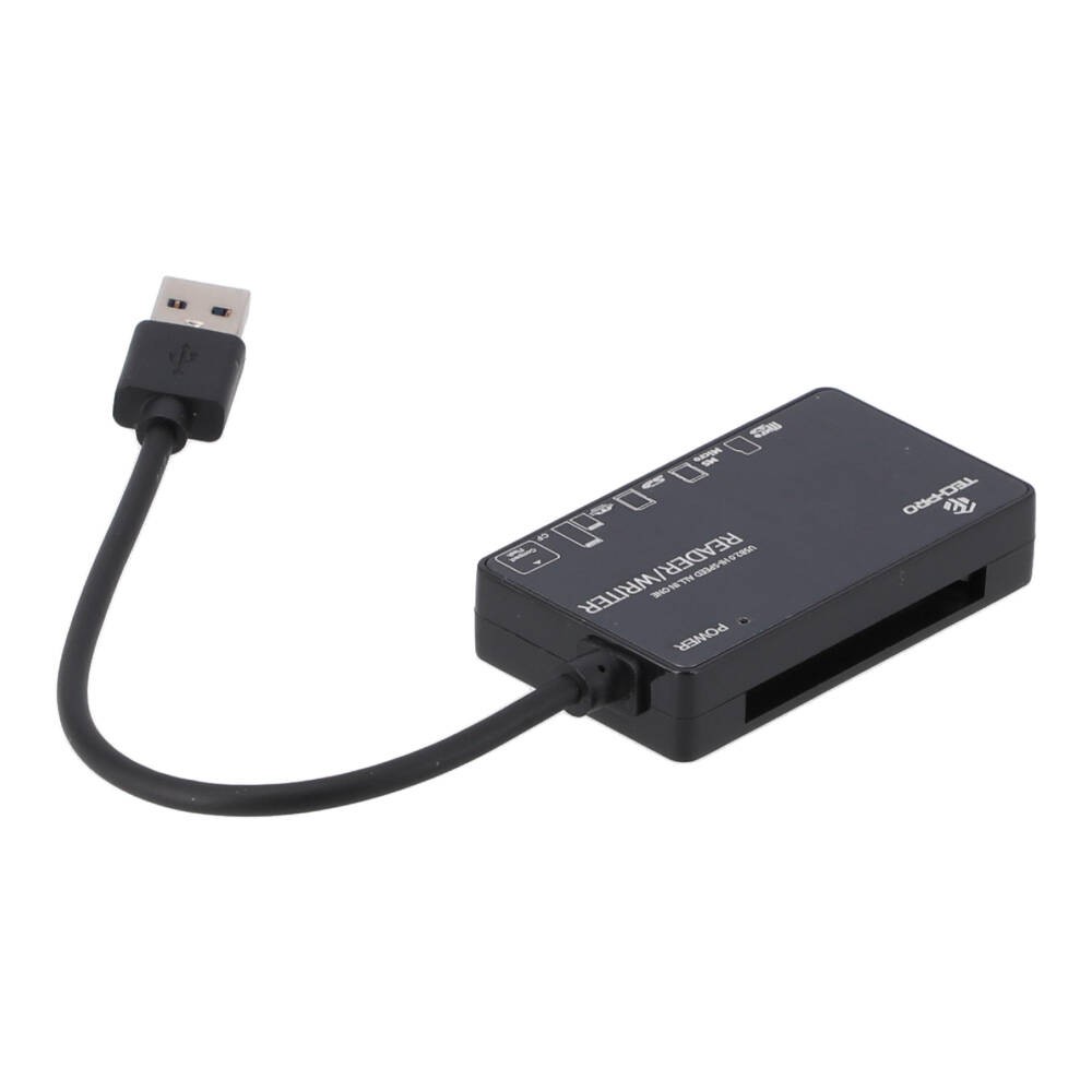 TECHPRO Port Hub Mul-Function 6 in 1 USB-A Card Reader - Black