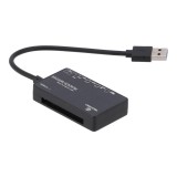 TECHPRO Port Hub Mul-Function 6 in 1 USB-A Card Reader - Black