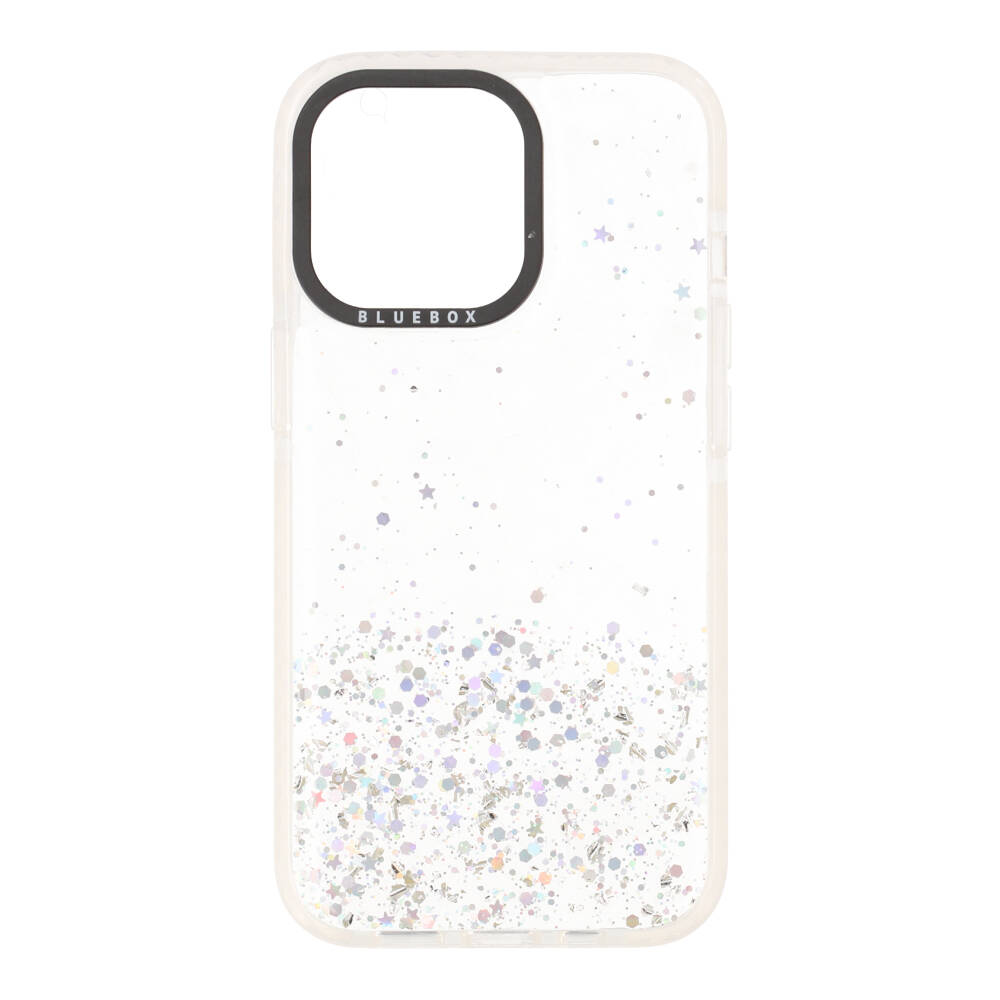 เคสไอโฟน Blue Box Casing for iPhone 13 Pro Clear Glitter with black