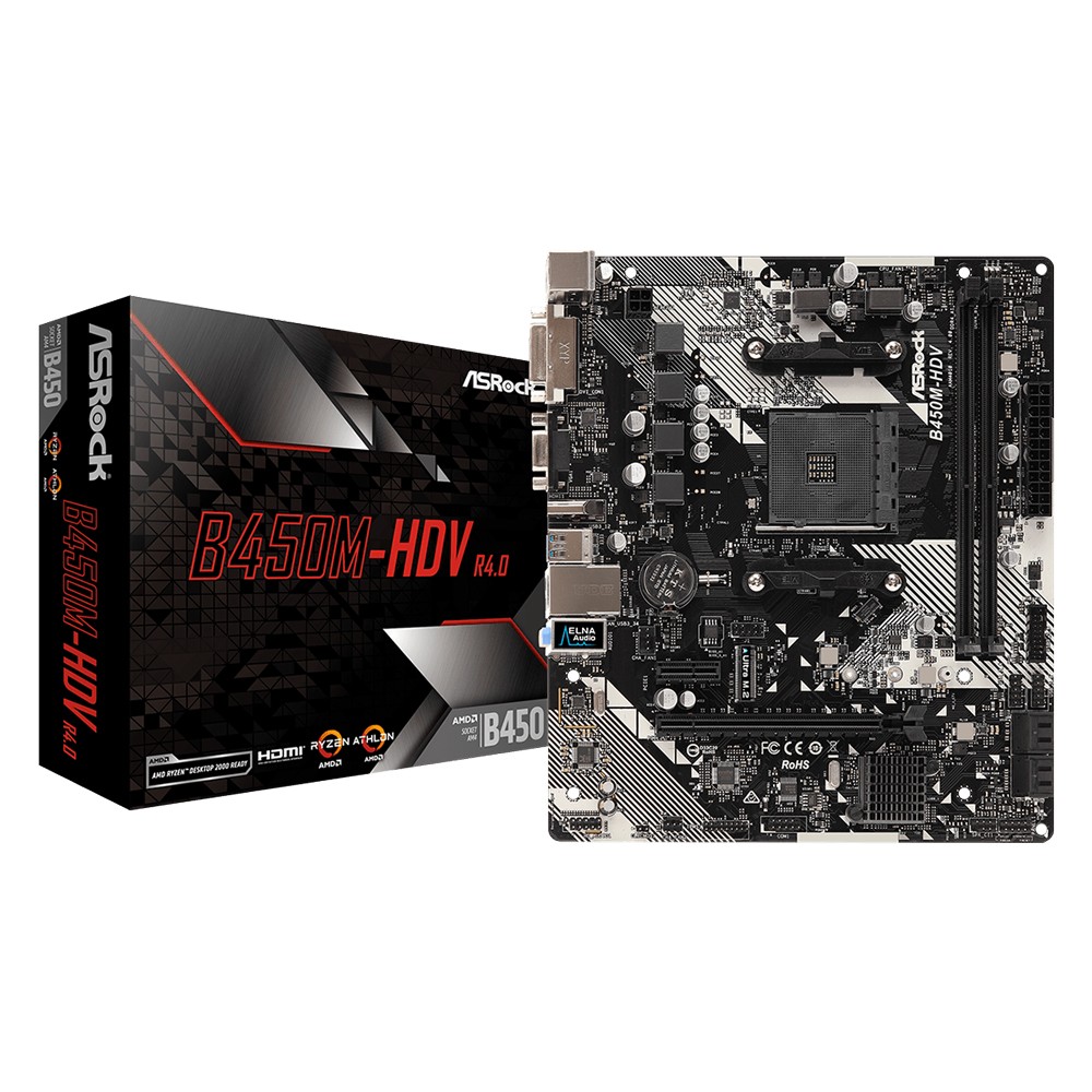 เมนบอร์ด ASRock B450M-HDV-R4.0 (AM4)