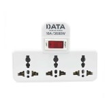 หัวแปลงปลั๊กไฟ DATA Adapter 3 Way 1 Switch (AD265) White