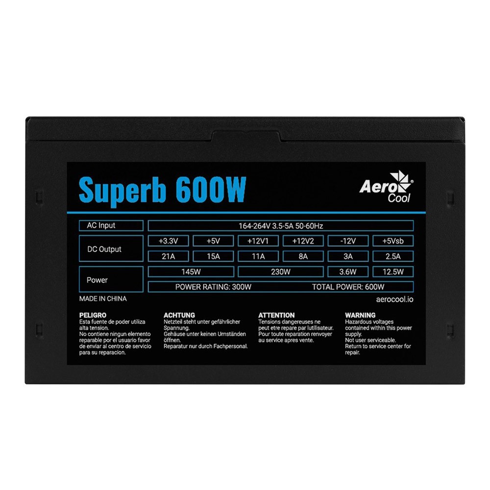 พาวเวอร์ซัพพลาย AeroCool Power Supply Superb 600Watt