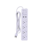 ปลั๊กไฟ Toshino 4 Way 4 Switch 2x USBA, 1x USB-C 3M. (WY-43) White