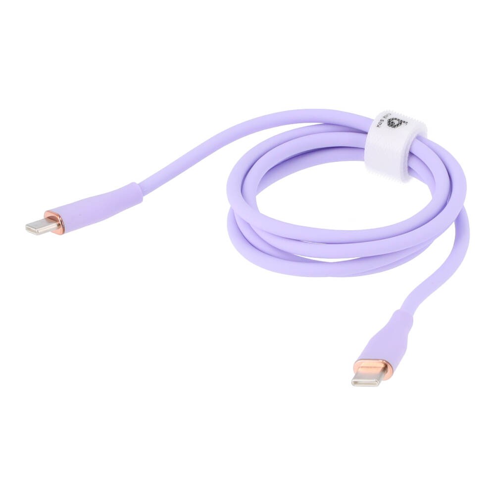 Blue Box USB-C to USB-C Cable 3A/60W Liquid Silicone Fast Charge 1M. Purple