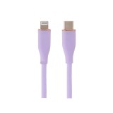 Blue Box USB-C to Lightning Cable 3A/27W Liquid Silicone Fast Charge 1M. Purple