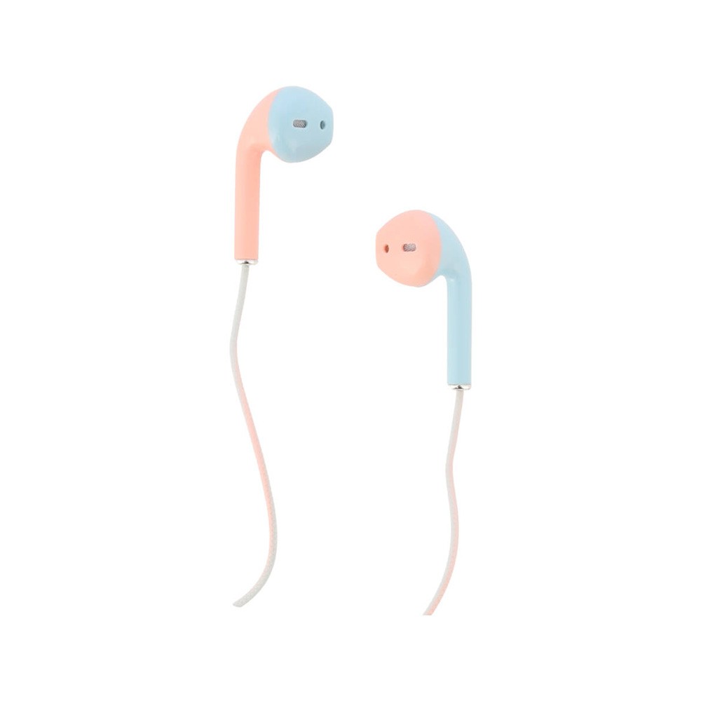 หูฟังมีสาย QPLUS Two-tone Wired Earbud Headphone 3.5mm Pink/Blue