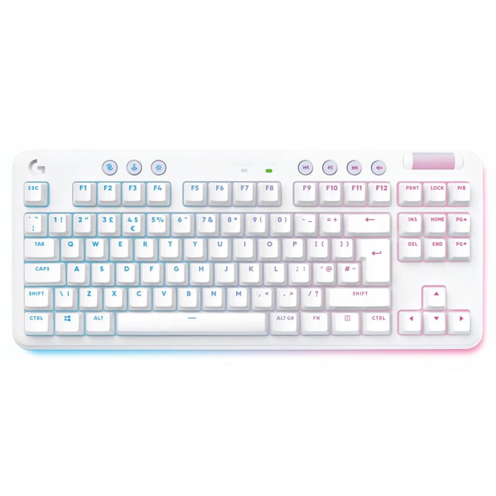 Logitech Aurora G715 Clicky Wireless Keyboard in White