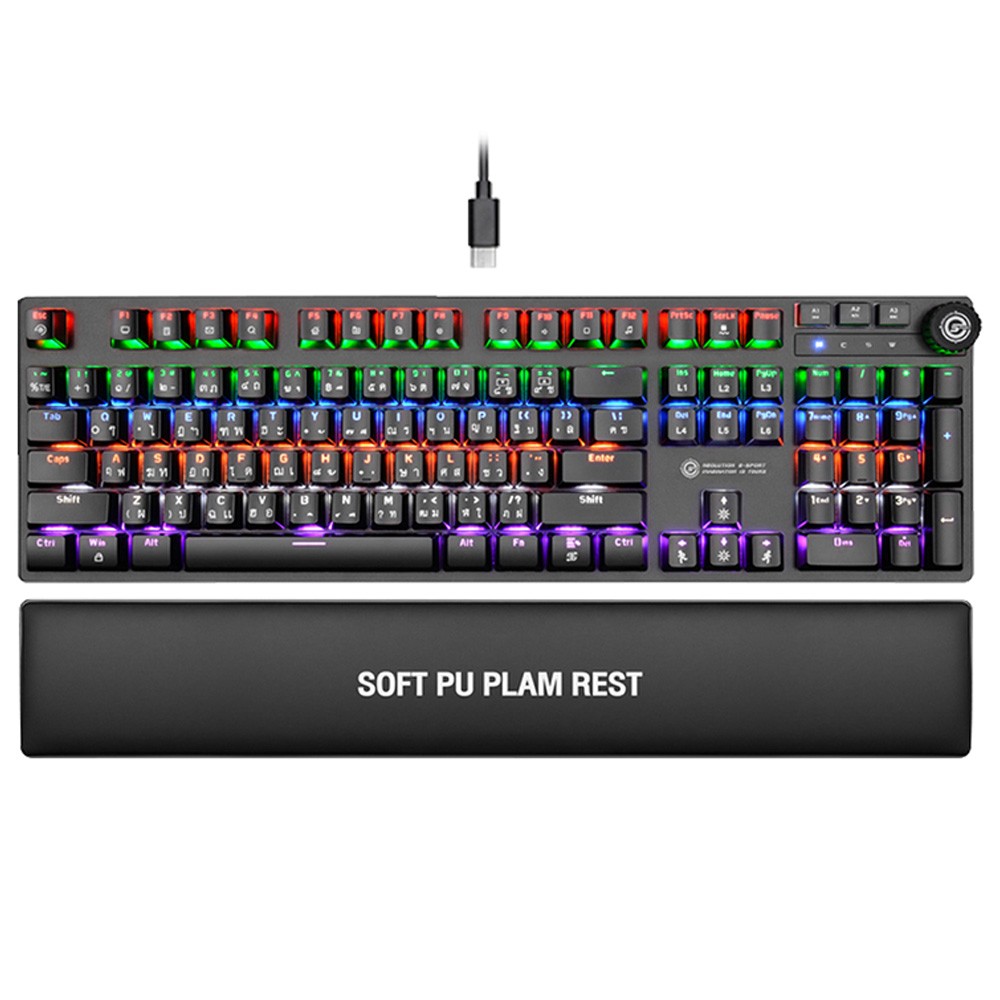คีย์บอร์ดเกมมิ่ง Neolution Gaming Keyboard Terrablade Mechanical Blue switch Rainbow RGB