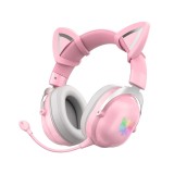 หูฟังเกมมิ่ง Onikuma Gaming Headset B20 RGB Cat Ear Bluetooth 5.0 Pink