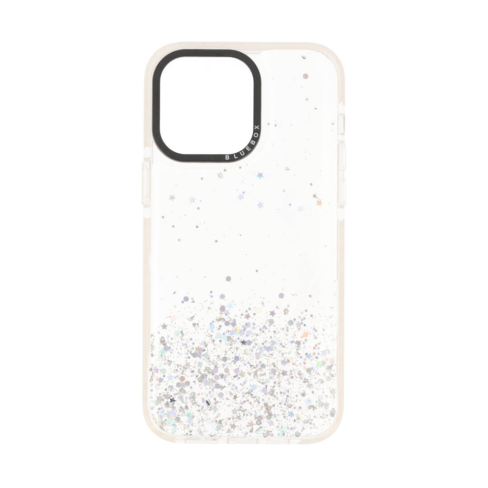 Blue Box Case iPhone 14 Pro Max (6.7) Clear Glitter with black camera