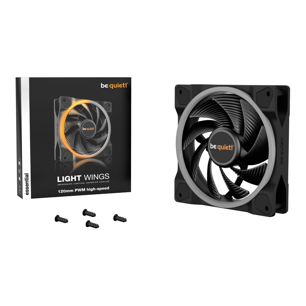 พัดลมคอม Be Quiet Fan Light Wings 120mm PWM high-speed Black