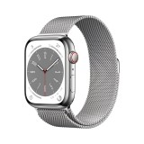 Apple Watch Series 8 Silver Stainless Steel Case with Milanese Loop  