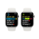 Apple Watch Series 8 GPS + Cellular 45mm Silver Stainless Steel Case with White Sport Band