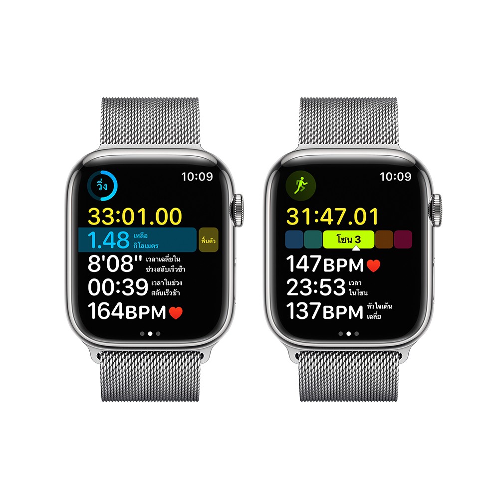 ใหม่ล่าสุด Apple Watch Series 8 GPS + Cellular 45mm Silver Stainless ...