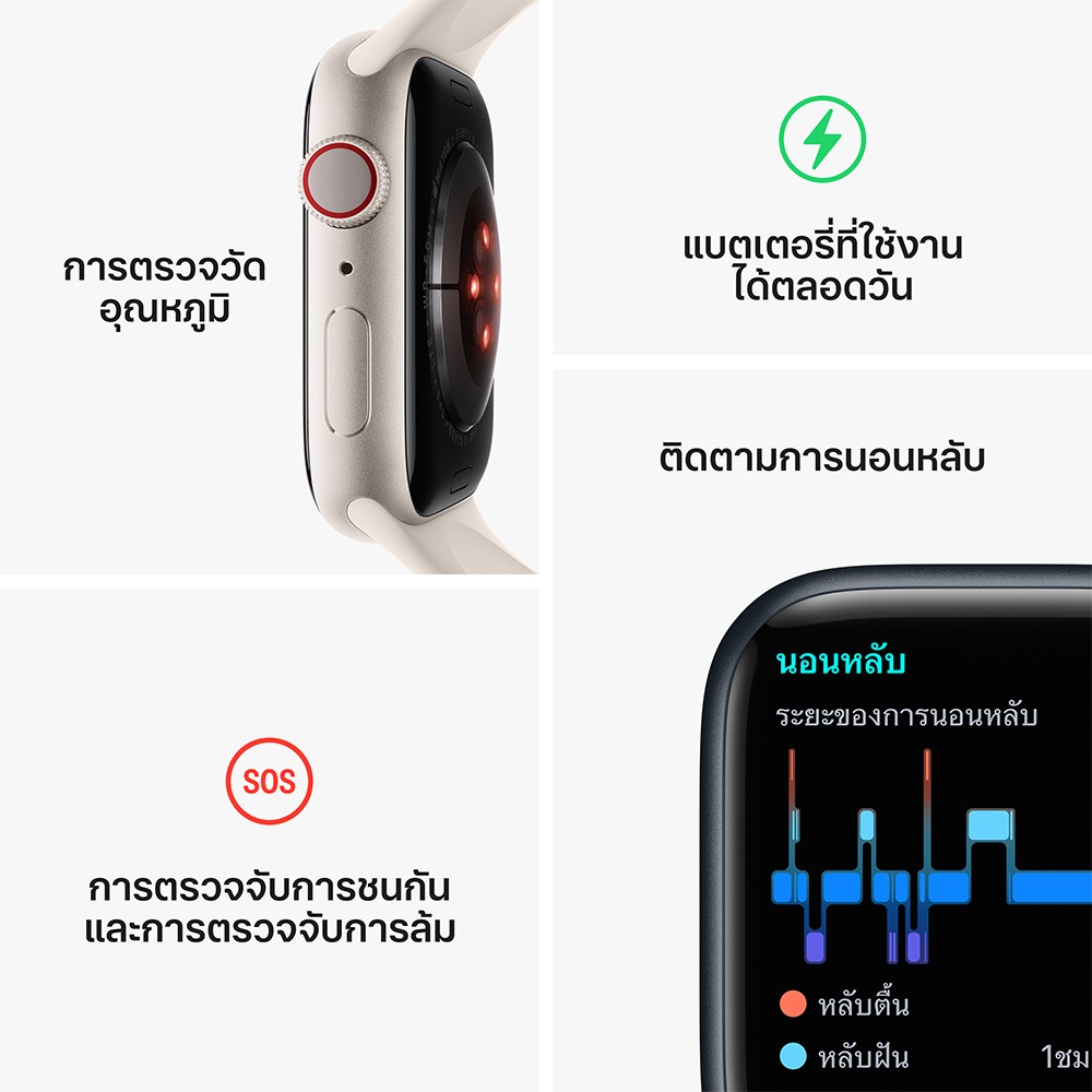 ใหม่ล่าสุด Apple Watch Series 8 GPS + Cellular 45mm Graphite Stainless