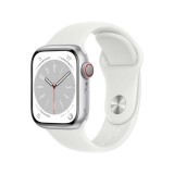 Apple Watch Series 8 Silver Aluminium Case with Sport Band