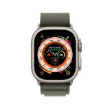 Apple Watch Ultra GPS + Cellular 49mm Titanium Case with Green Alpine Loop - Medium