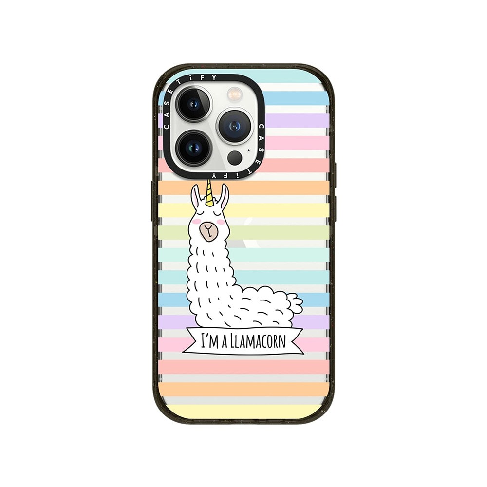 Casetify เคส iPhone 14 Pro Impact Crush Llamacorn Llama Unicorn Rainbow