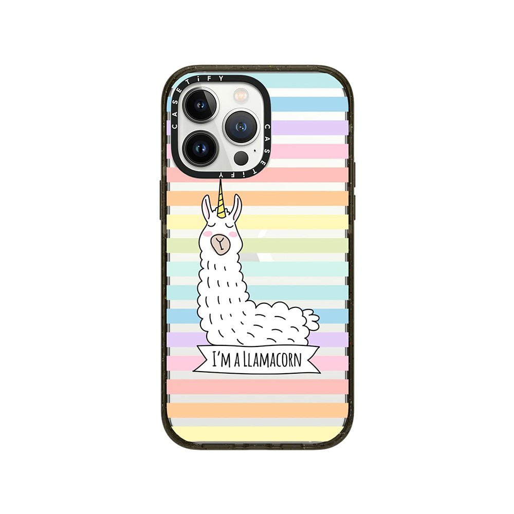 Casetify เคส iPhone 14 Pro Max Impact Crush Llamacorn Llama Unicorn Rainbow