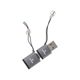 ตัวแปลง TECHPRO Adapter OTG USB-A Male to USB-C + USB-C Male to USB-A (3.0A) Female (2xPack) Black