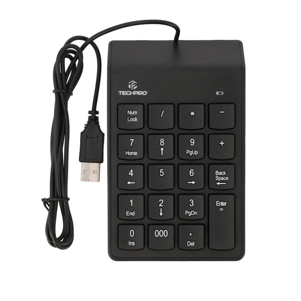 คีย์บอร์ดตัวเลข TECHPRO Wired Numeric Keypad TK02 สีดำ