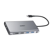 AUKEY Port Hub 10-in-1 USB-C to USB-A, HDMI & VGA PD 100W (CB-C89) Gray