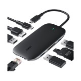 AUKEY Port Hub 8-in-1 USB-C to USB-A, HDMI, SD & MicroSD and PD 100W (CB-C71) Black