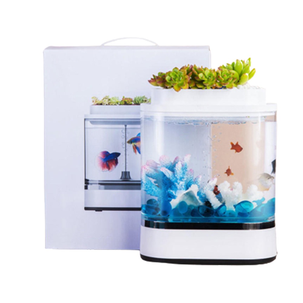 Аквариум xiaomi geometry mini lazy fish tank usb hf jhyg005 обзор