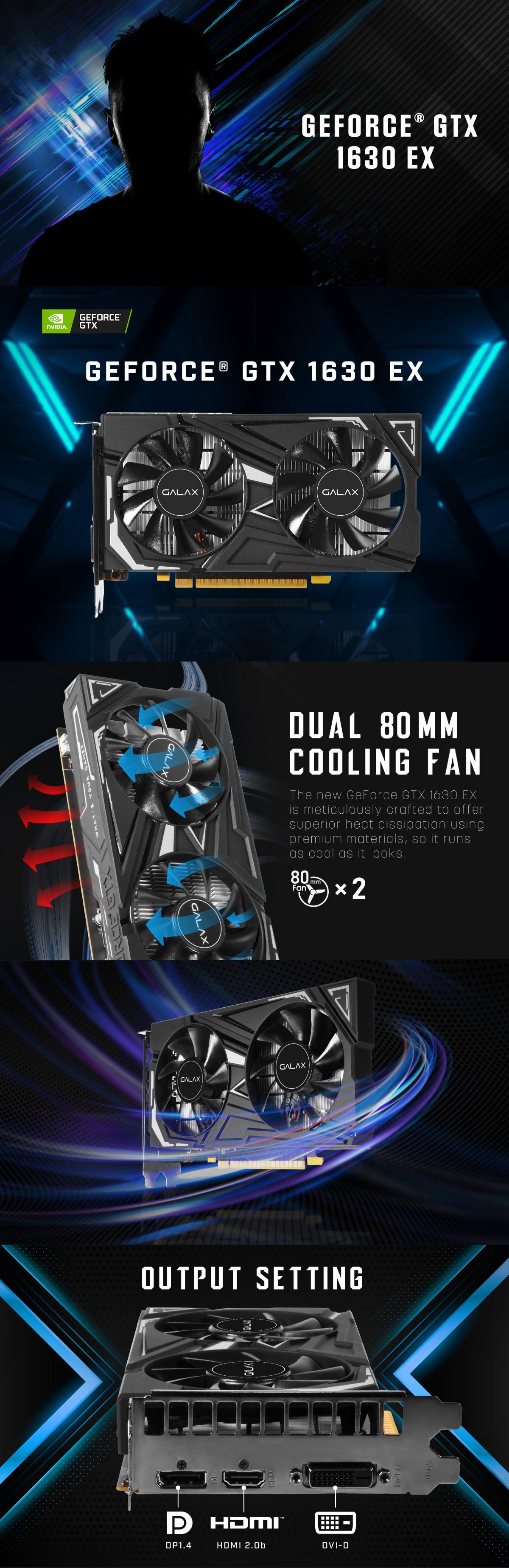 การ์ดจอ GALAX GeForce GTX 1630 EX (1-Click OC Feature)