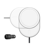ที่ชาร์จไร้สาย Belkin BOOSTCHARGE Pro Car Wireless Charging vent mount with MagSafe and Car Charger (WIC008btGR-NC) Silver