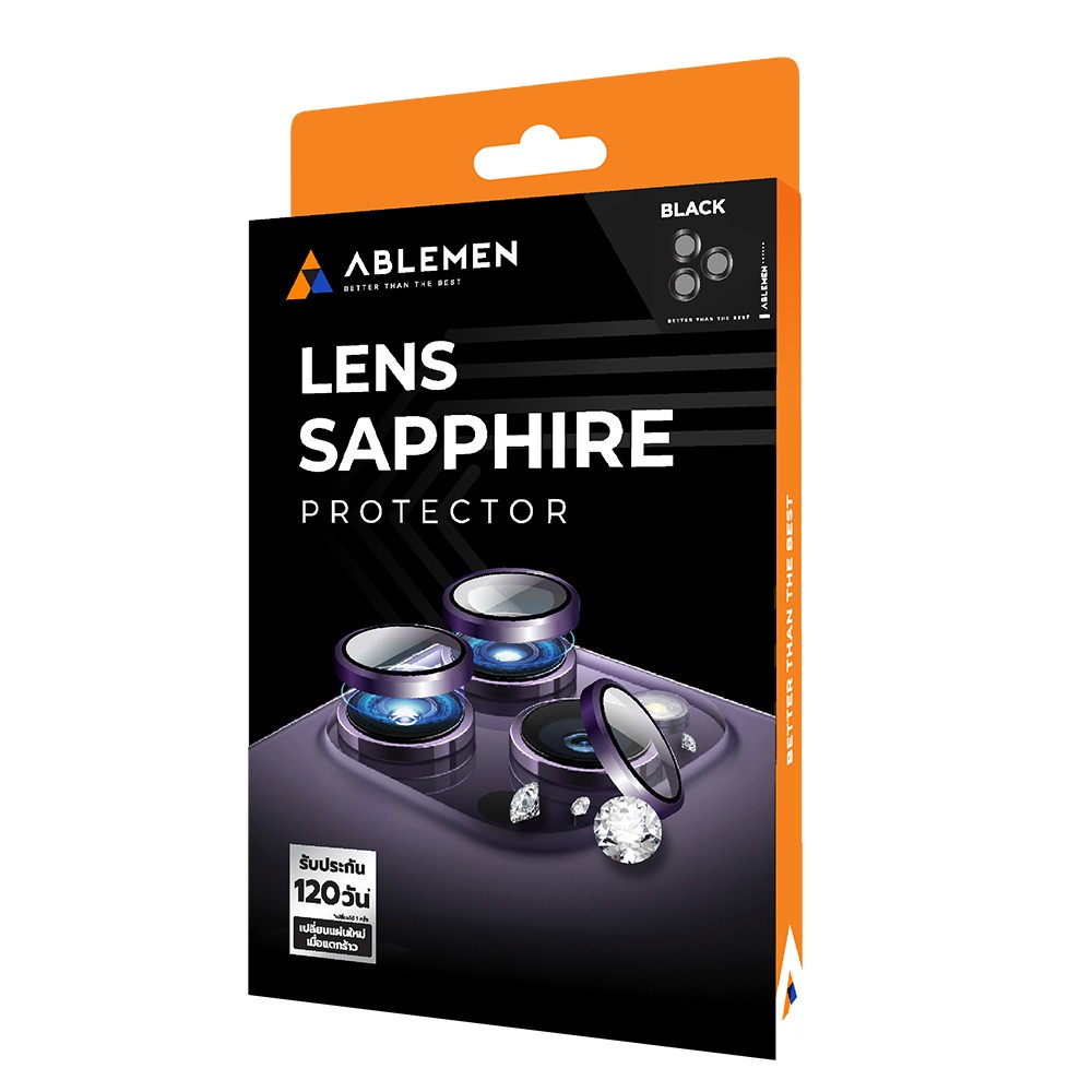 ฟิล์มกันเลนส์ Ablemen Camera Lens Sapphire iPhone 14Pro/14Pro Max Purple