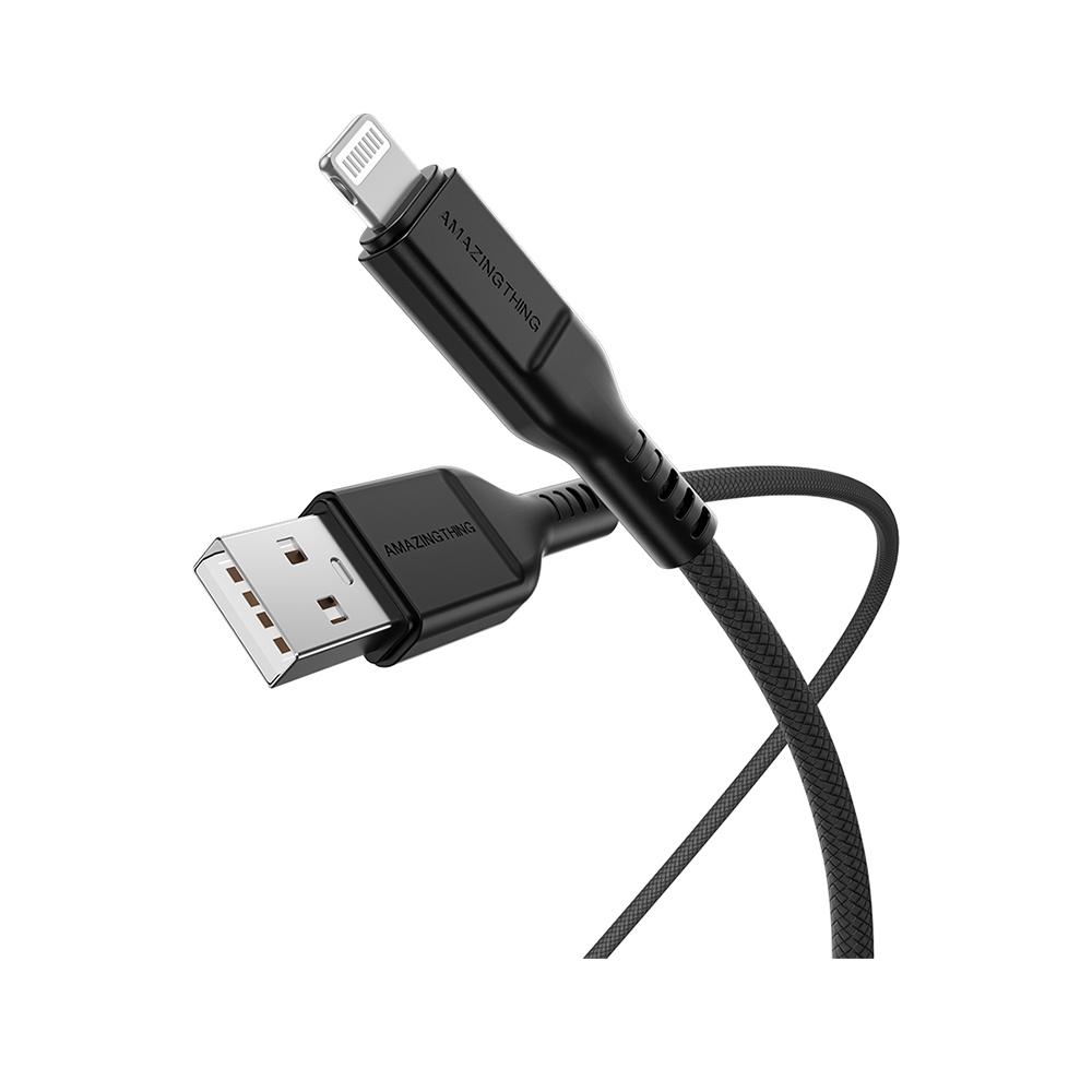 สายชาร์จ AMAZINGthing Lightning Cable Thunder Pro 2.1M Black