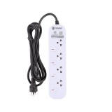 รางปลั๊กไฟ Toshino Plug 4 Way 4 Switch 5M. (JT4-5M) White (EV-O)