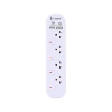 รางปลั๊กไฟ Toshino Plug 4 Way 4 Switch 5M. (JT4-5M) White (EV-O)