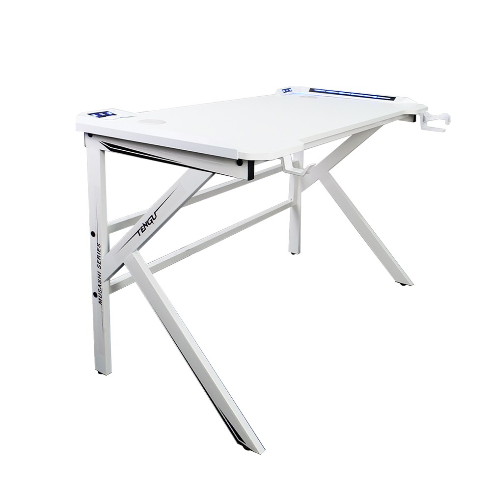 โต๊ะเกมมิ่ง Tengu Gaming Desk Musashi All White