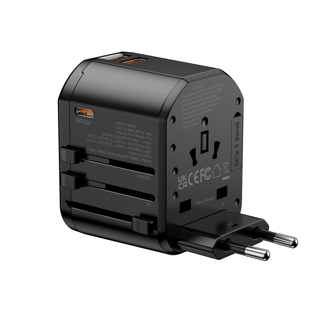 หัวแปลงปลั๊กไฟ Veger Universal Adapter (VA-INT01) Black