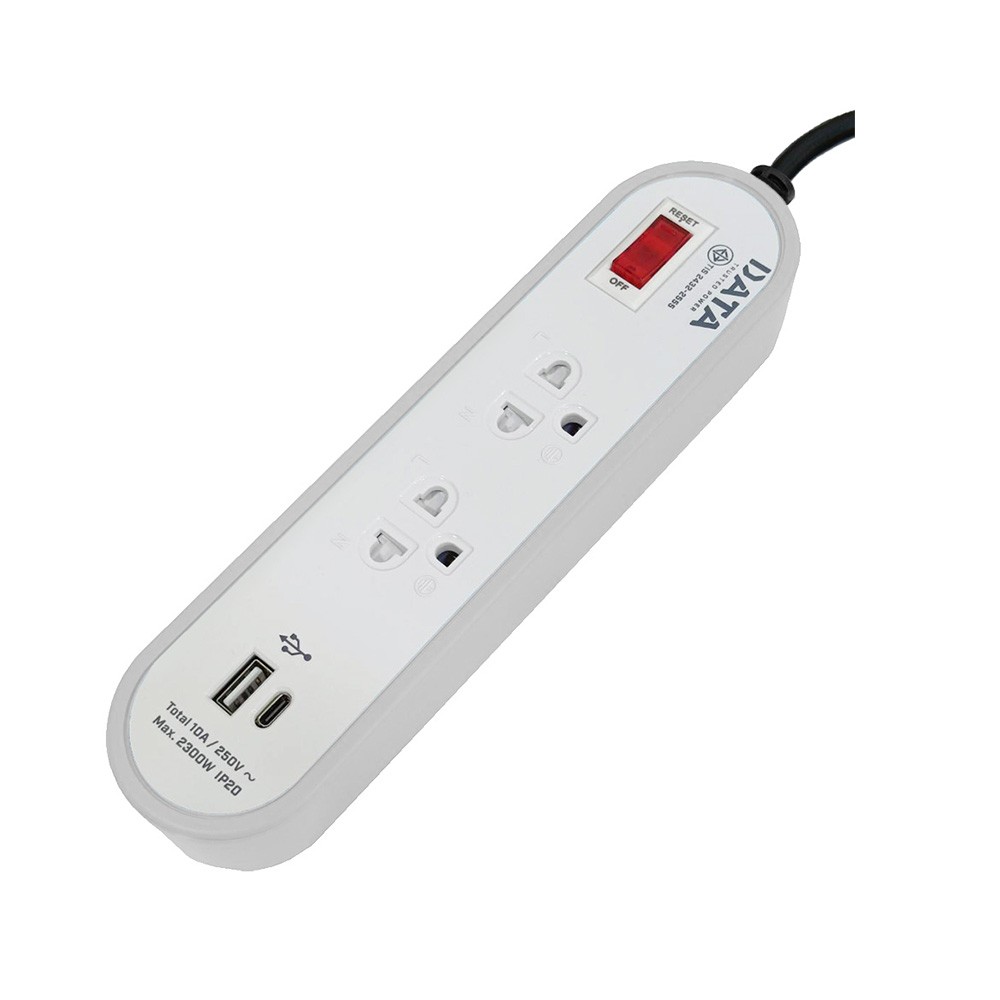 ปลั๊กไฟ DATA Plug 2 Way 1 Switch 2 USB 3M. (APUC3146 3M)