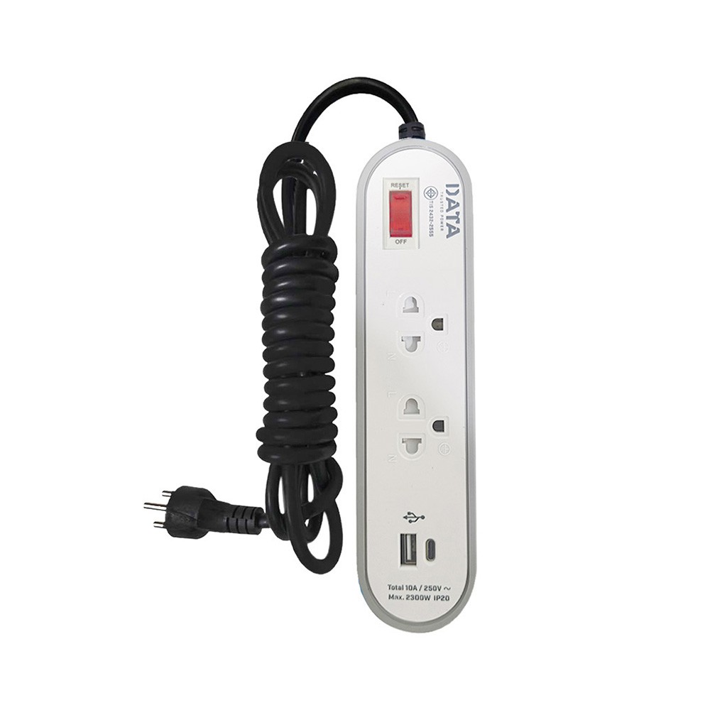 ปลั๊กไฟ DATA Plug 2 Way 1 Switch 2 USB 3M. (APUC3146 3M)