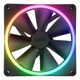 พัดลมคอม NZXT FAN F140 140mm (1x140mm) RGB DUO Black : RF-D14SF-B1