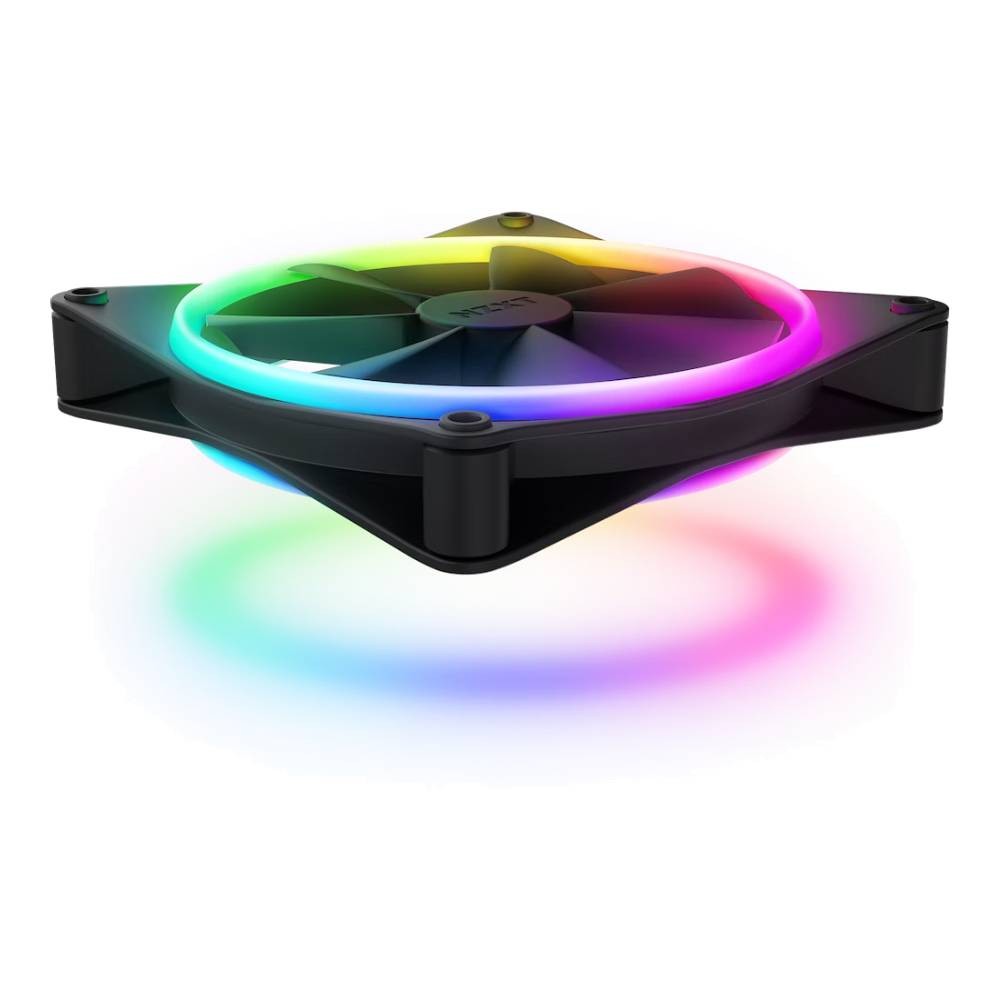 พัดลมคอม NZXT FAN F140 140mm (1x140mm) RGB DUO Black : RF-D14SF-B1