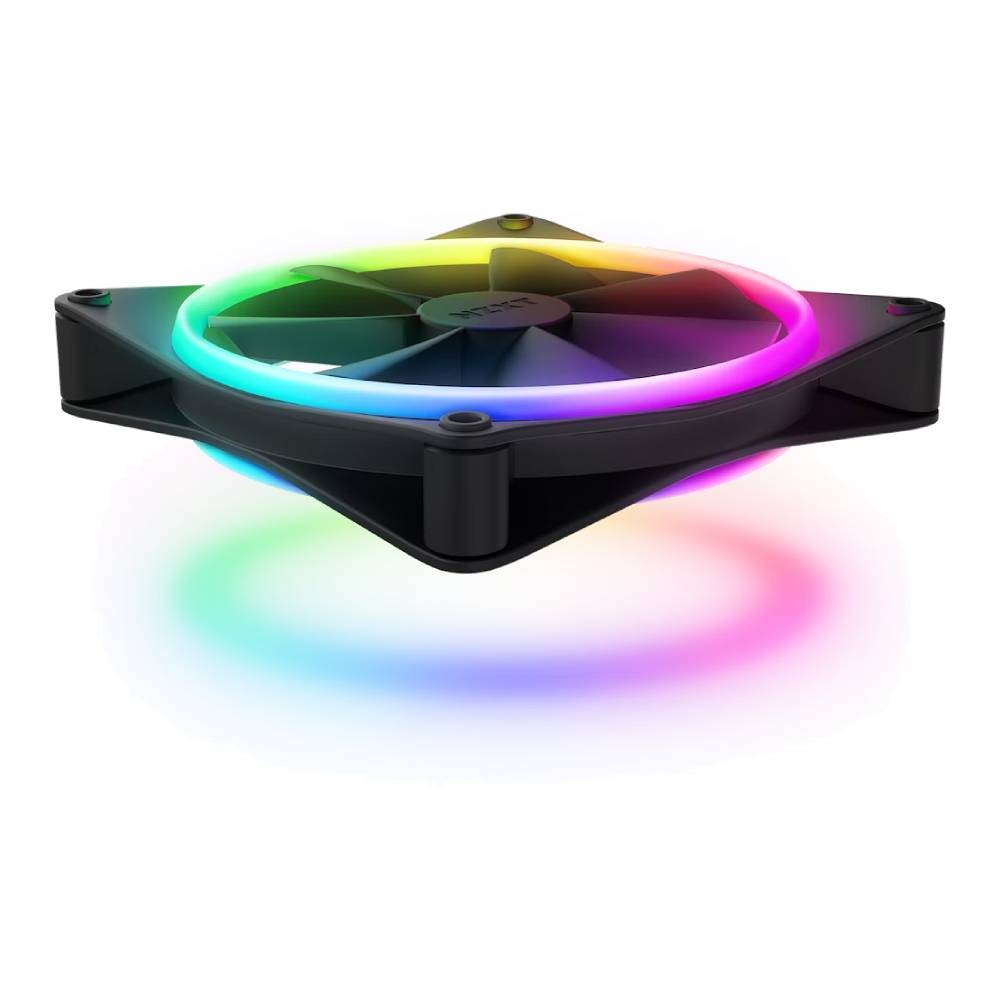 พัดลมคอม NZXT FAN F140 140mm (2x140mm) RGB DUO Black : RF-D14DF-B1