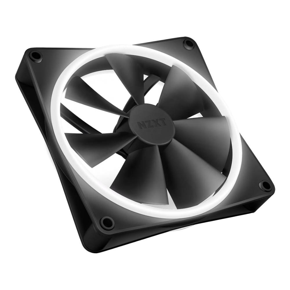 พัดลมคอม NZXT FAN F140 140mm (2x140mm) RGB DUO Black : RF-D14DF-B1