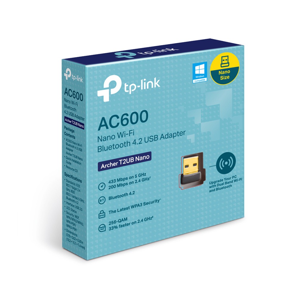 อุปกรณ์รับสัญญาณ TP-Link Network Archer T2UB Nano AC600 Nano Wi-Fi USB Adapter