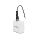 อะแดปเตอร์พร้อมสายชาร์จ ASAKI Wall USB Charger 1 USB-A (22.5W) White + USB-A to USB-C Cable 1m Black
