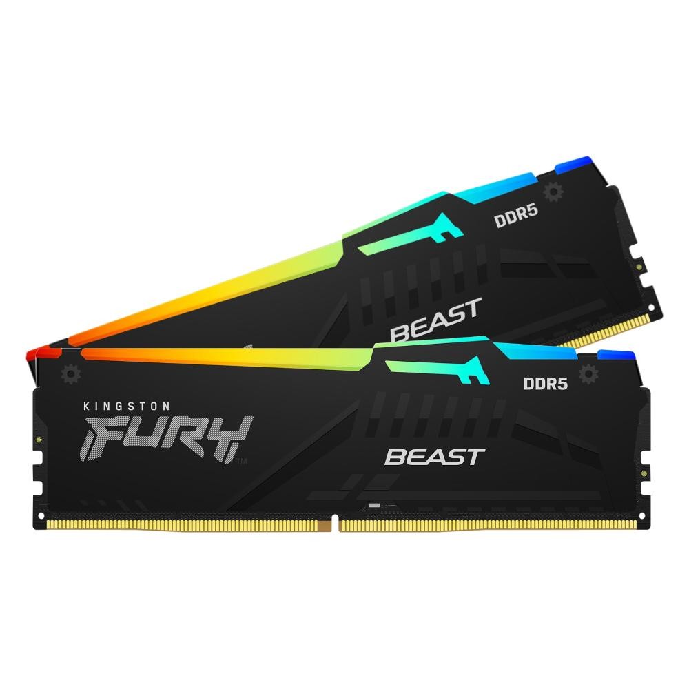 แรมพีซี Kingston Ram PC DDR5 16GB/5200MHz.CL40 (8GBx2) FURY Beast RGB ...