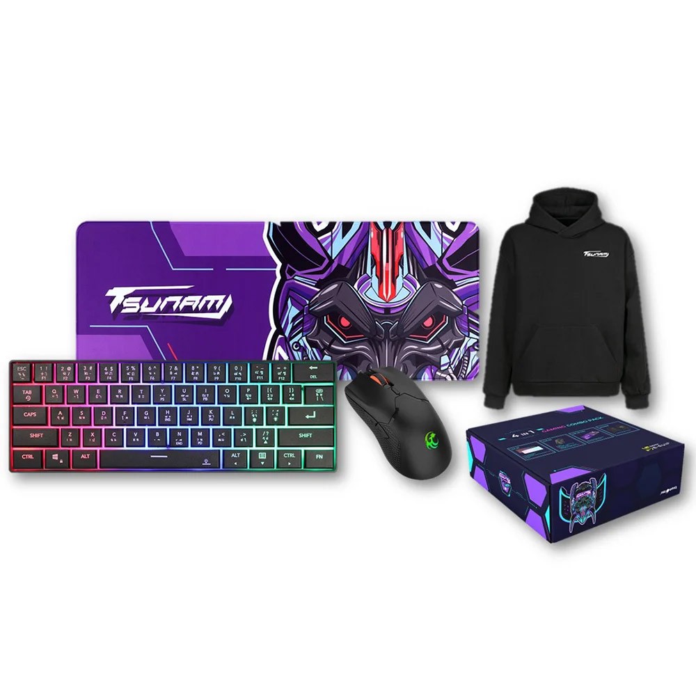 ชุดคอมโบเกมมิ่ง Tsunami Gaming Combo Pack Modern Starter 4 in 1