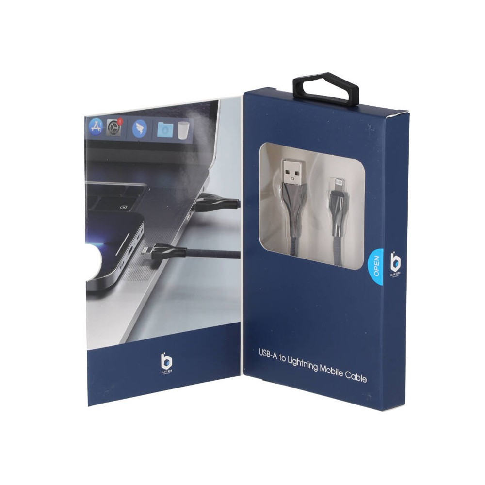 สายชาร์จ Blue Box Lightning 1 เมตร Dark Gray