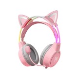 หูฟังเกมมิ่ง Onikuma Gaming Headset X15 Pro RGB 3.5 Cat Ear Pink