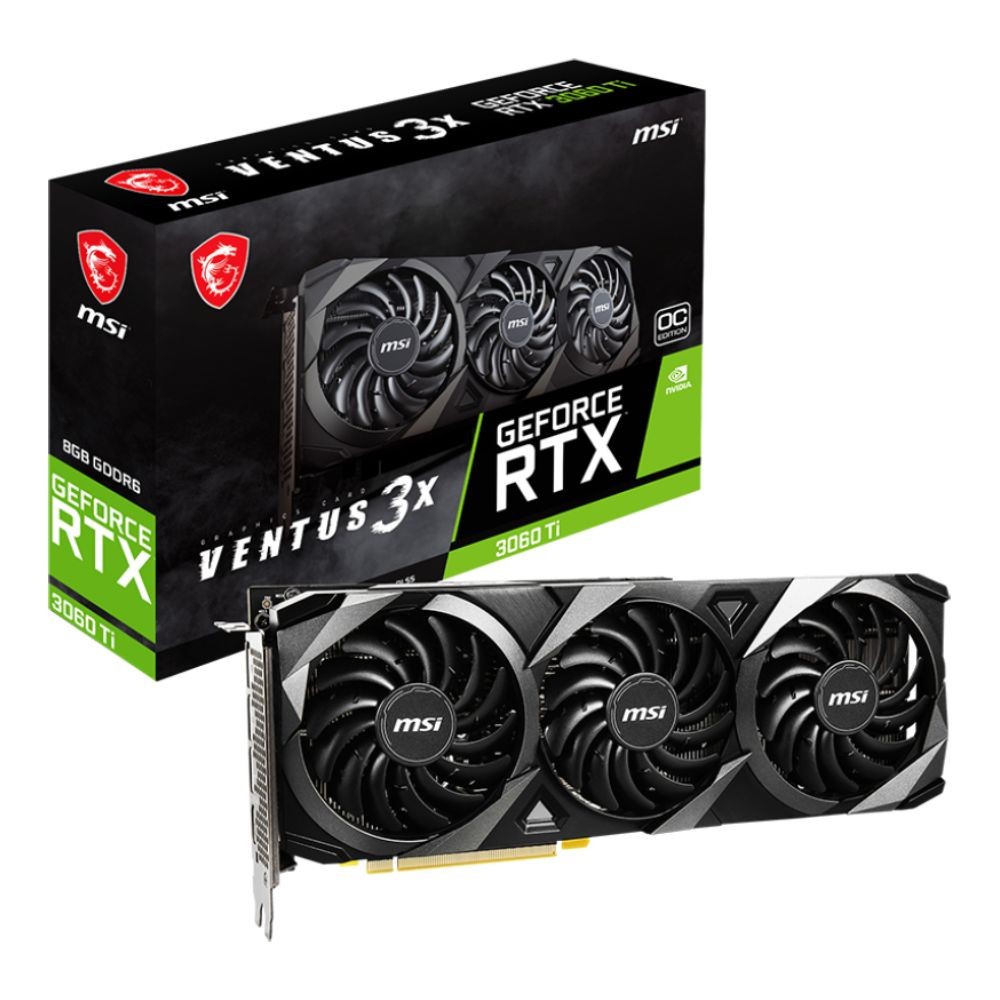 การ์ดจอ MSI RTX 3060 Ti VENTUS 3X OC LHR 8GB GDDR6 256-bit