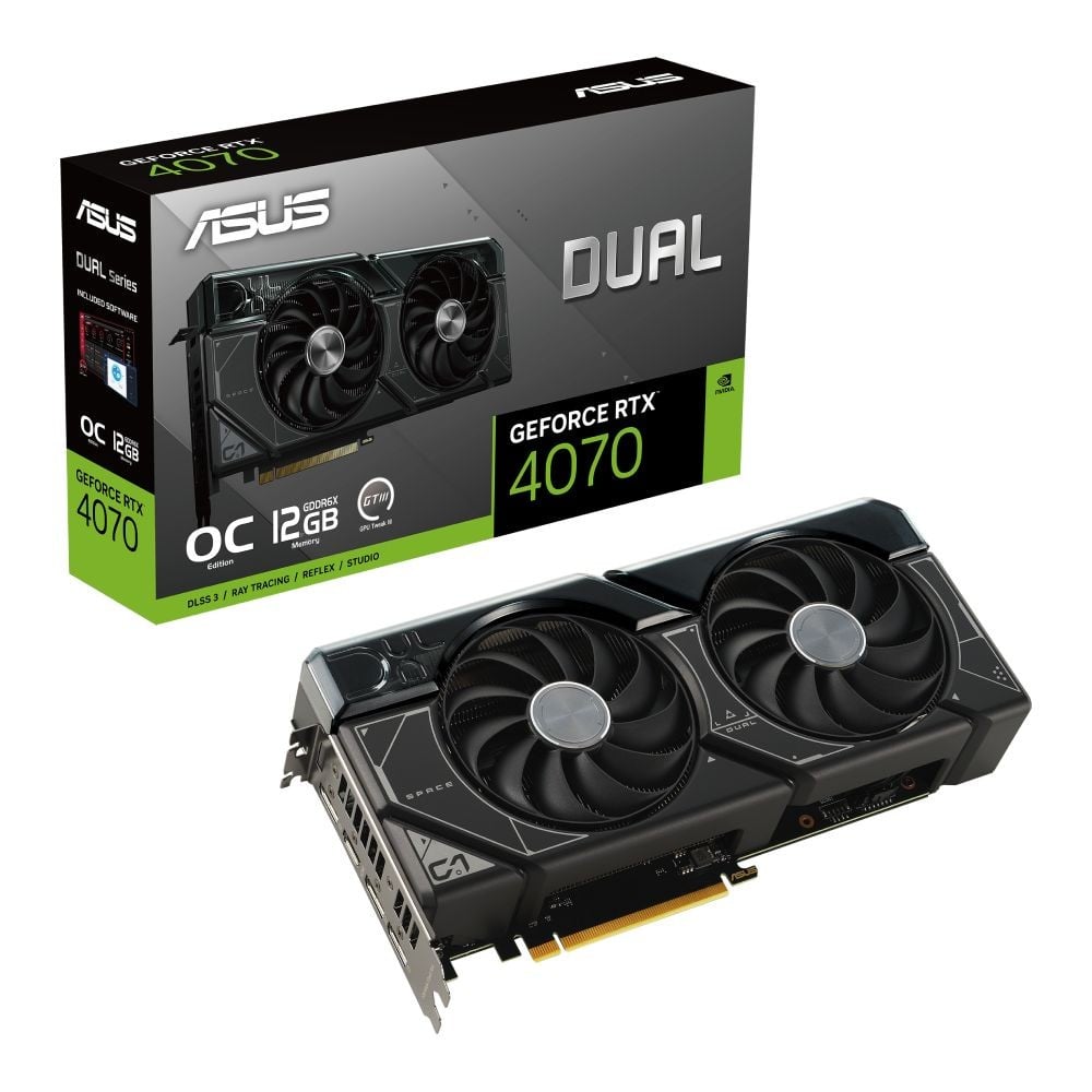 การ์ดจอ Asus Vga Dual Rtx4070 O12g 12gb Gddr6x 192 Bit 0887